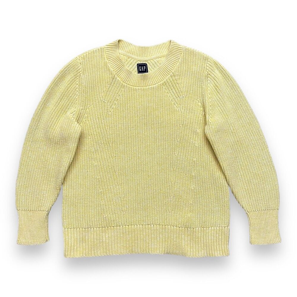 GAP Chunky Knit Sweater Bold Yellow Cotton y2k Womens XL